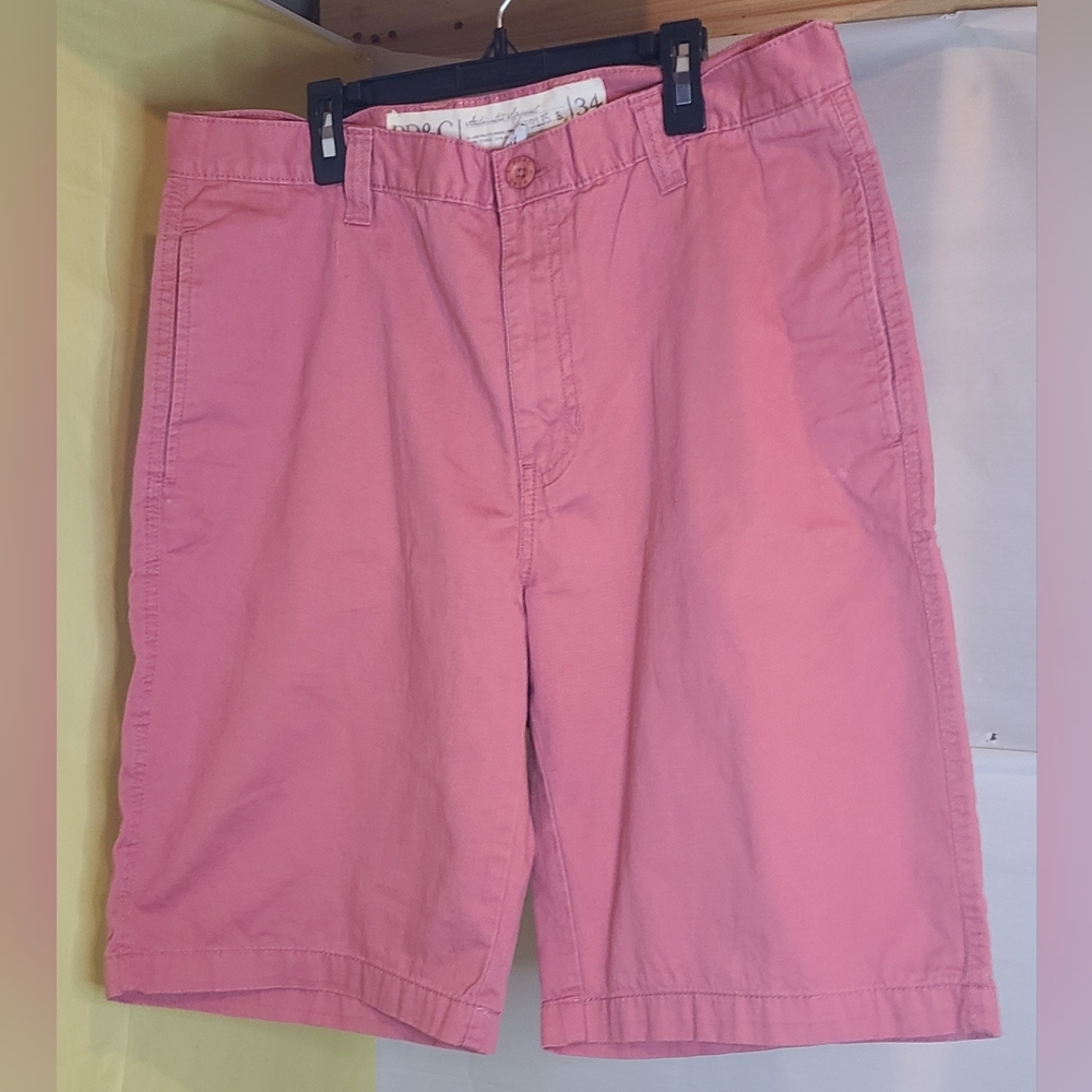 PD&C - Paper, Denim, & Cloth Men's Flat Front Golf Shorts Salmon Color Sz 34 EUC